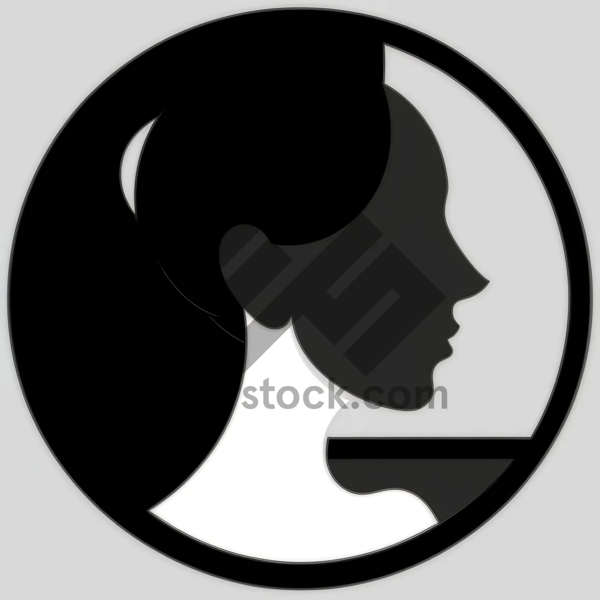 Picture of Cartoon Haircut Icon: Black Design Symbol