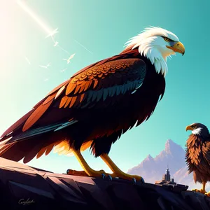 Majestic Hunter: Bald Eagle Soaring with Piercing Gaze