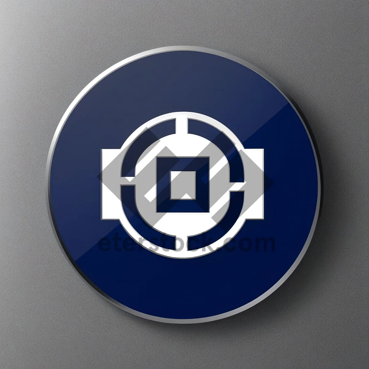 Picture of Shiny Round Button with Chrome Reflection