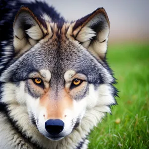 Adorable Timber Wolf Dog with Captivating Eyes