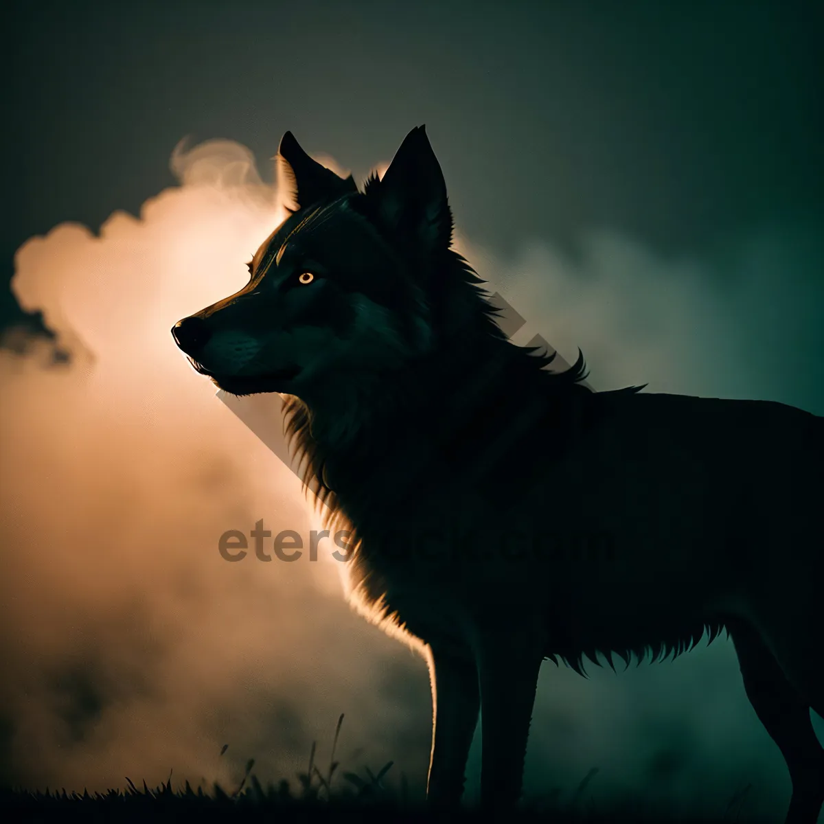 Picture of Adorable Border Collie Shepherd Dog - Purebred Canine Portrait