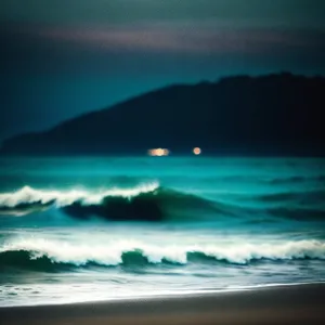 Serene Sunset Reflection on Coastal Waters