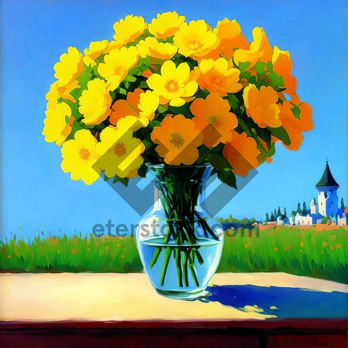 Picture of Colorful Summer Blossoms with Narcissus Flowers