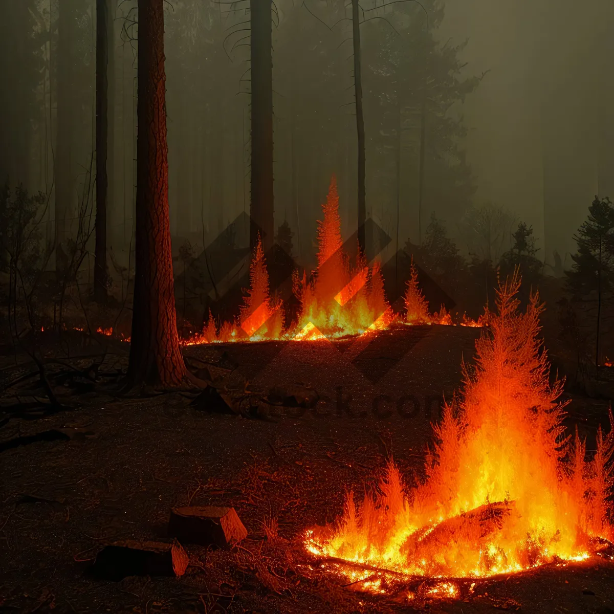 Picture of Fierce Fire Engulfs the Night