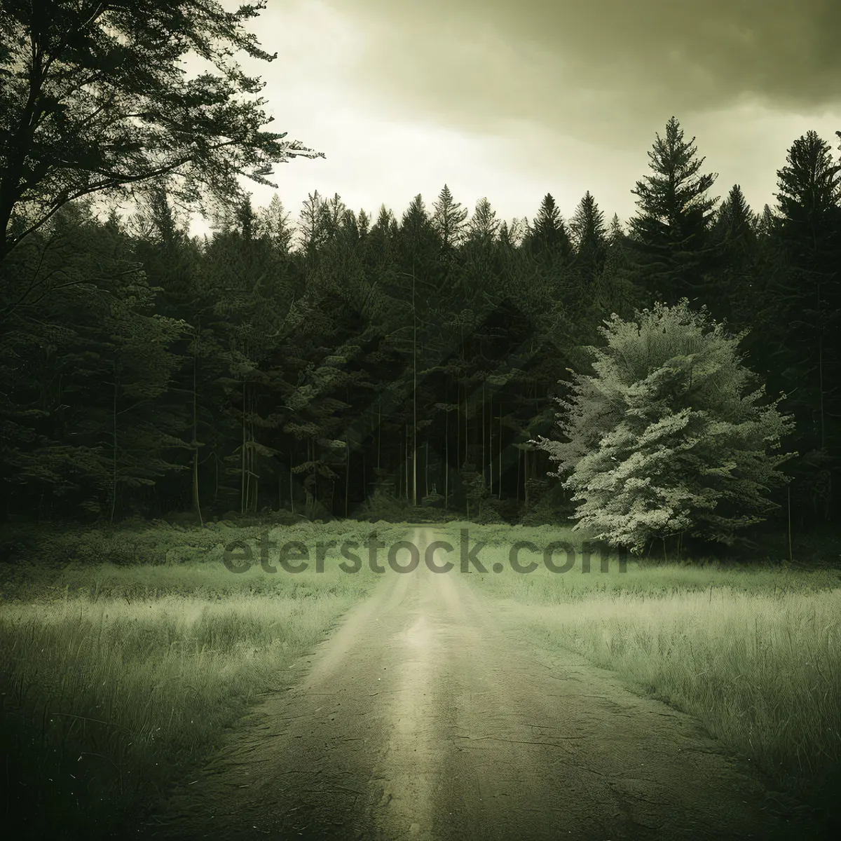 Picture of Nature's Serenade: Tranquil park under starry skies