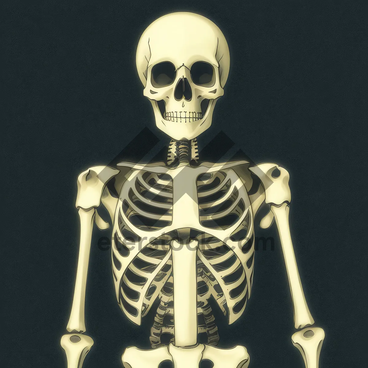 Picture of Spooky Skeleton Anatomy: An X-Ray of Bone Horror.