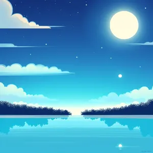 Glistening Winter Wonderland: Moonlit Snowflake and Starry Night