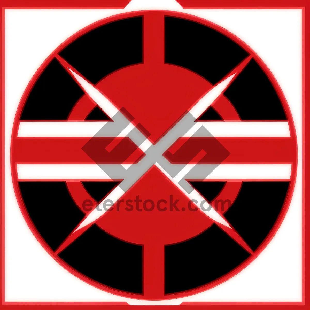 Picture of Round Country Flag Sign Symbol