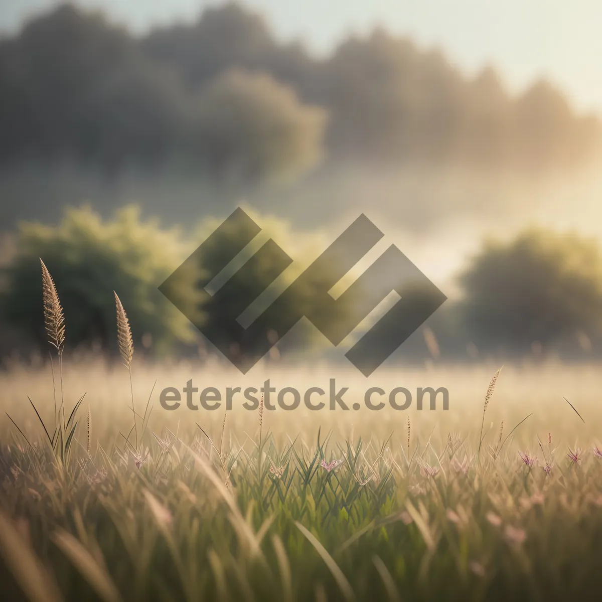 Picture of Bountiful Summer Wheat Field Under Clear Blue Sky