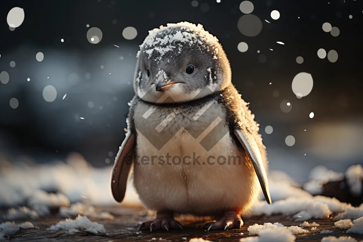 Picture of King Penguin Snowman in Winter Wonderland