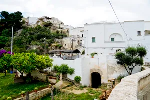 Old village church against picturesque sky landscape