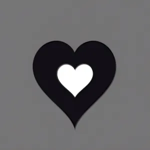 Heart Love Symbol - Black Valentine Stencil