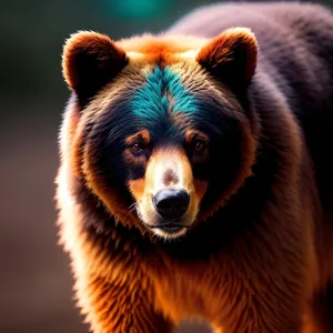 Furry Black Bear and Border Collie Dog