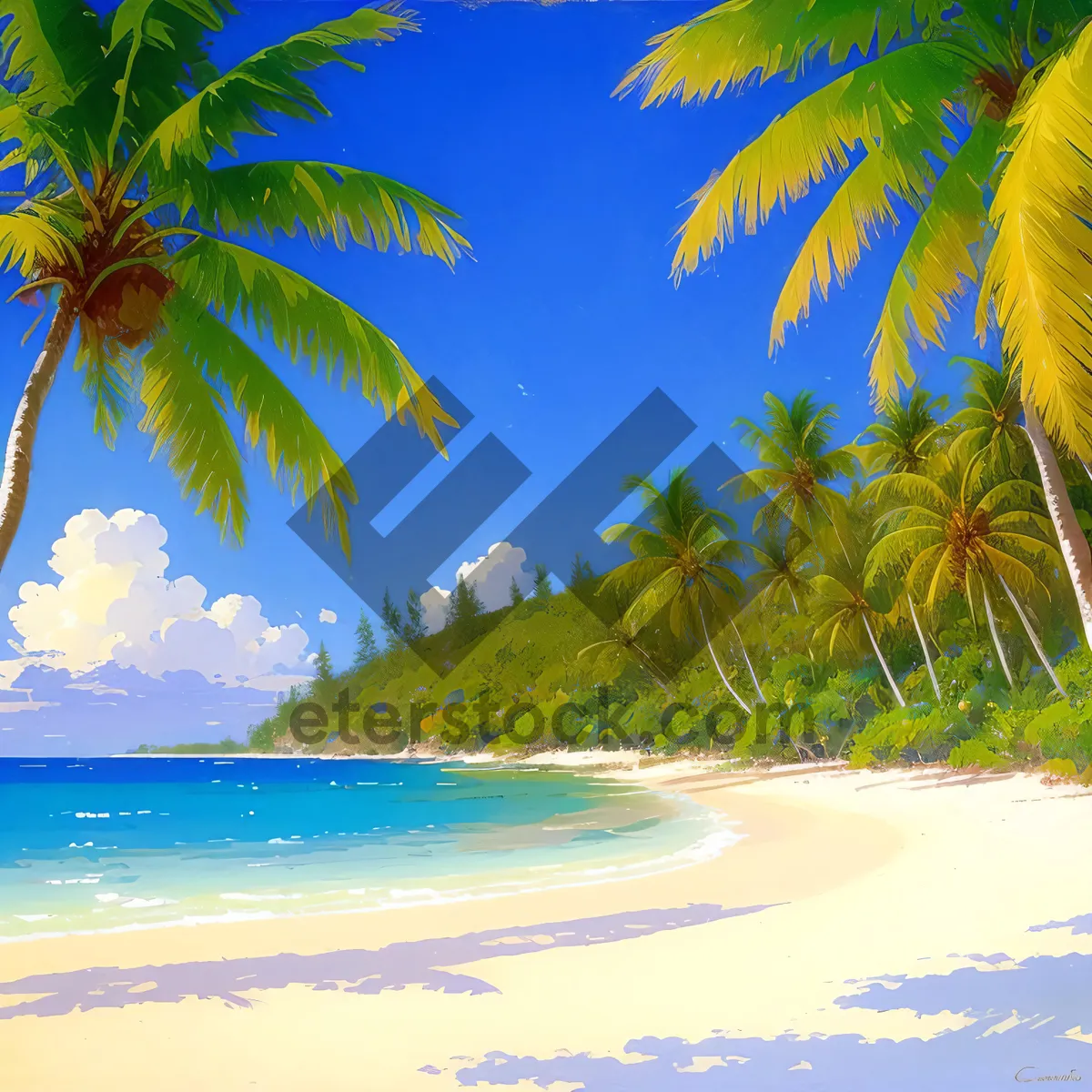 Picture of Turquoise Paradise: Tranquil Coconut Beach Escape