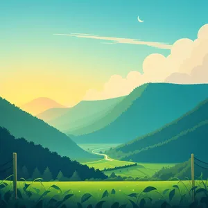 Idyllic Summer Meadow Under Clear Blue Sky