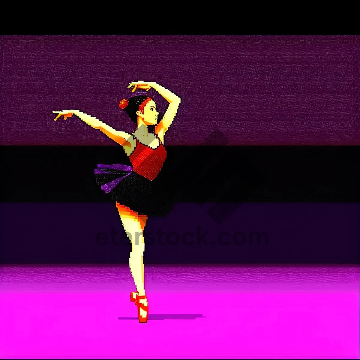 Picture of Elegant ballet dancer gracefully performing a dance pose.