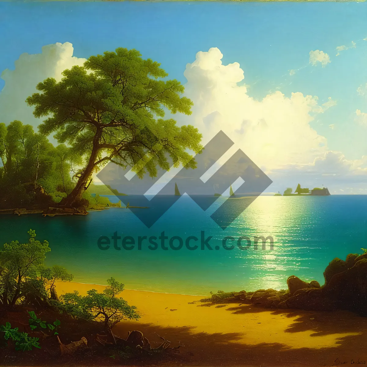 Picture of Serenity by the Shore: Tranquil Coastal Waterscape