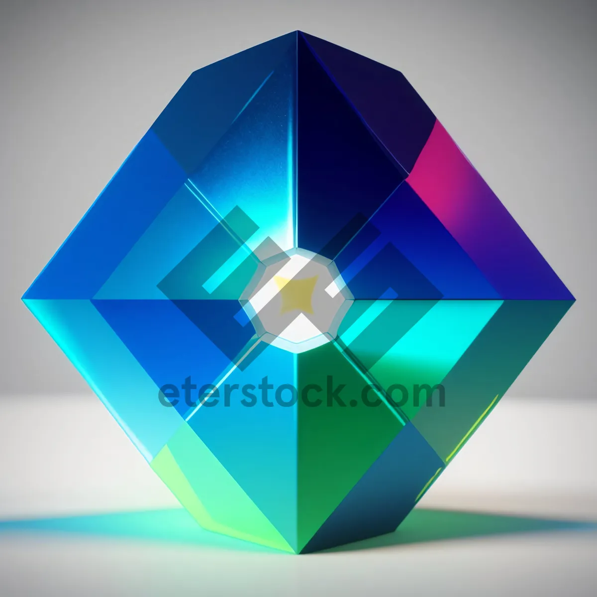 Picture of Glass Gem: Solid Matter Icon in 3D Art