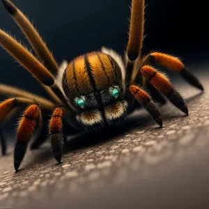 Close-up of Hairy Spider in Detail