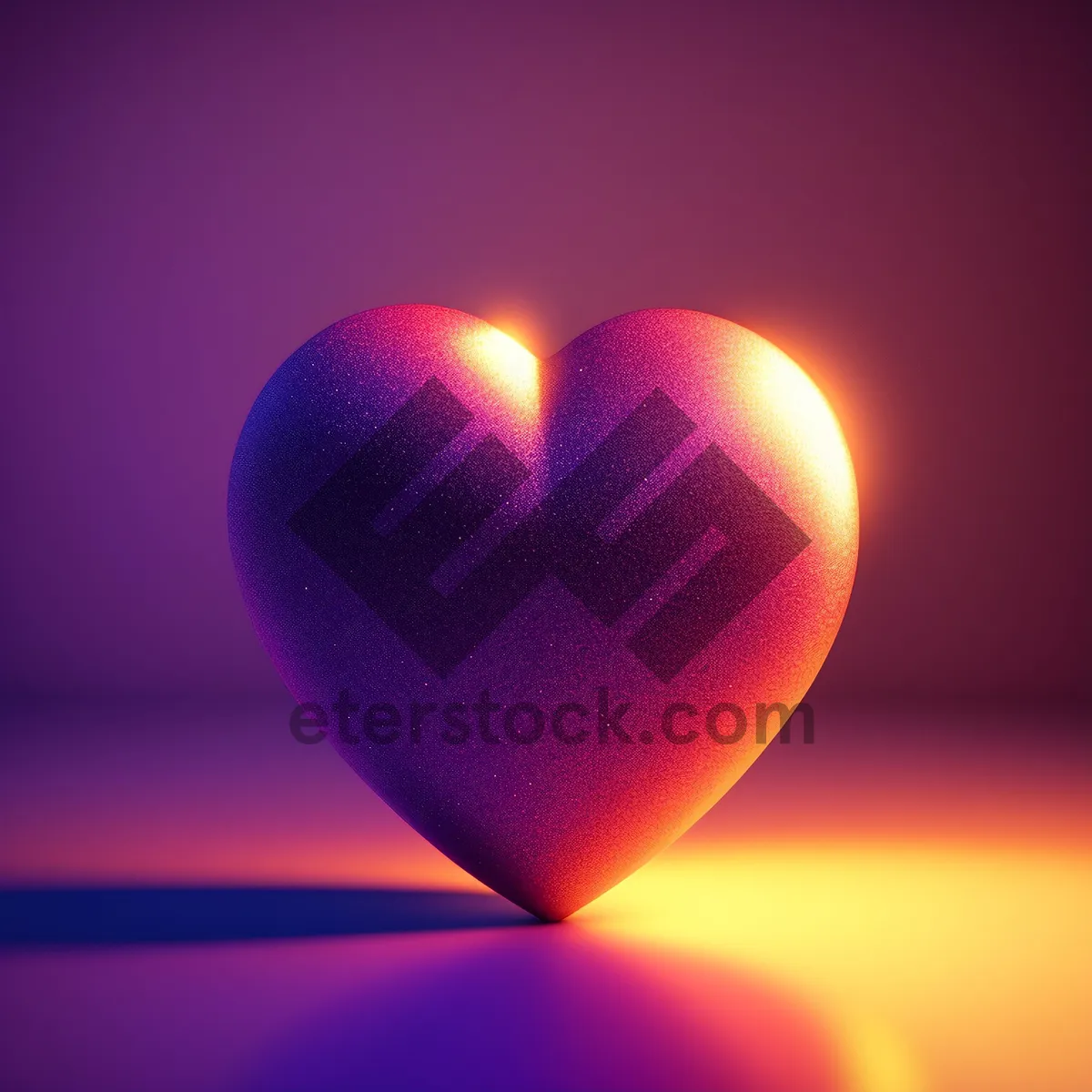 Picture of Vibrant Celebration: Colorful Heart-shaped Graphic with Reflection