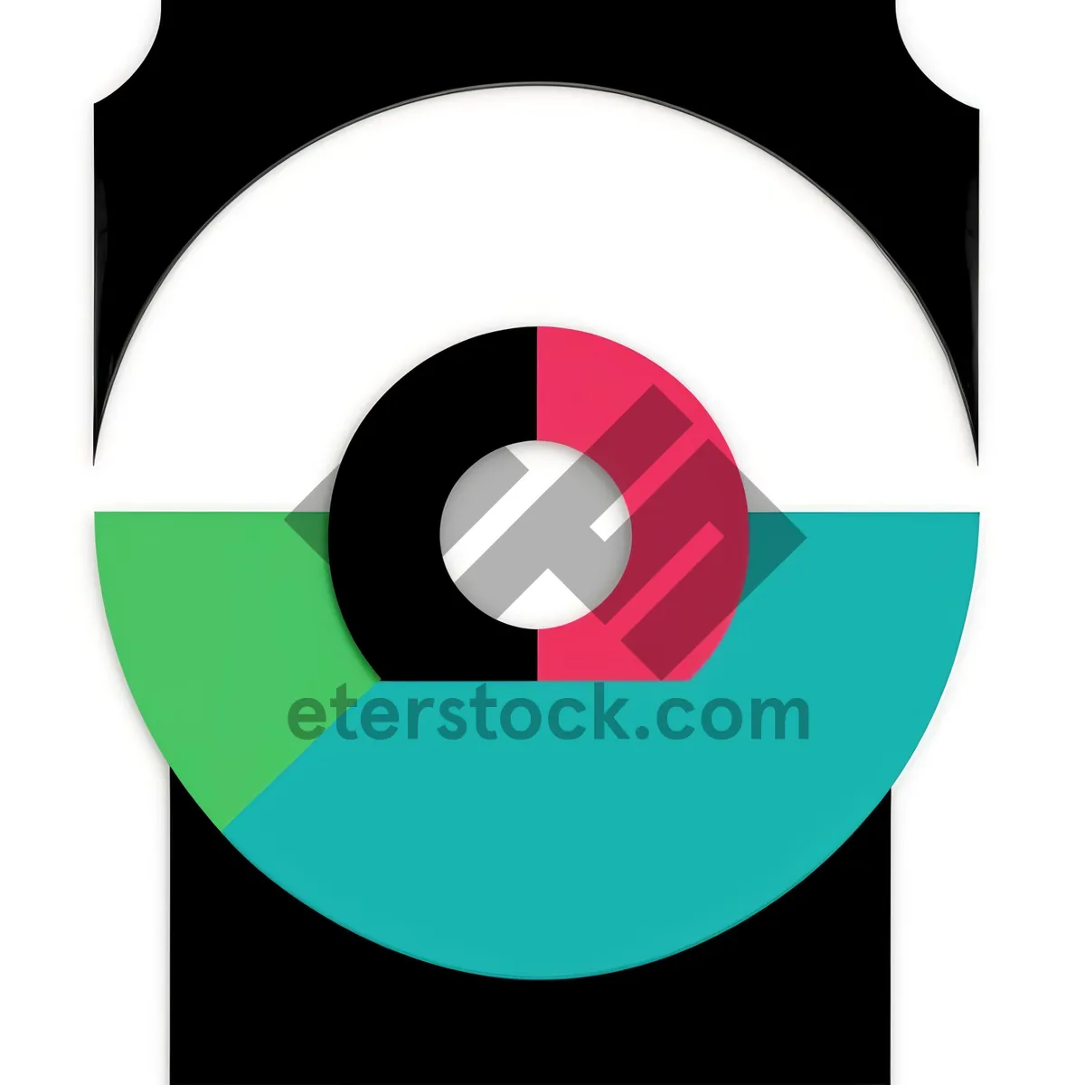 Picture of Tech Disk Icon: Circle-shaped Data Storage Symbol