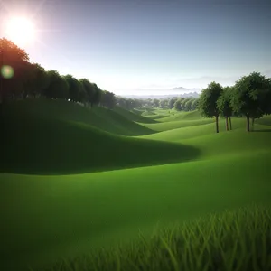 Serene Summer Sky over Rolling Countryside