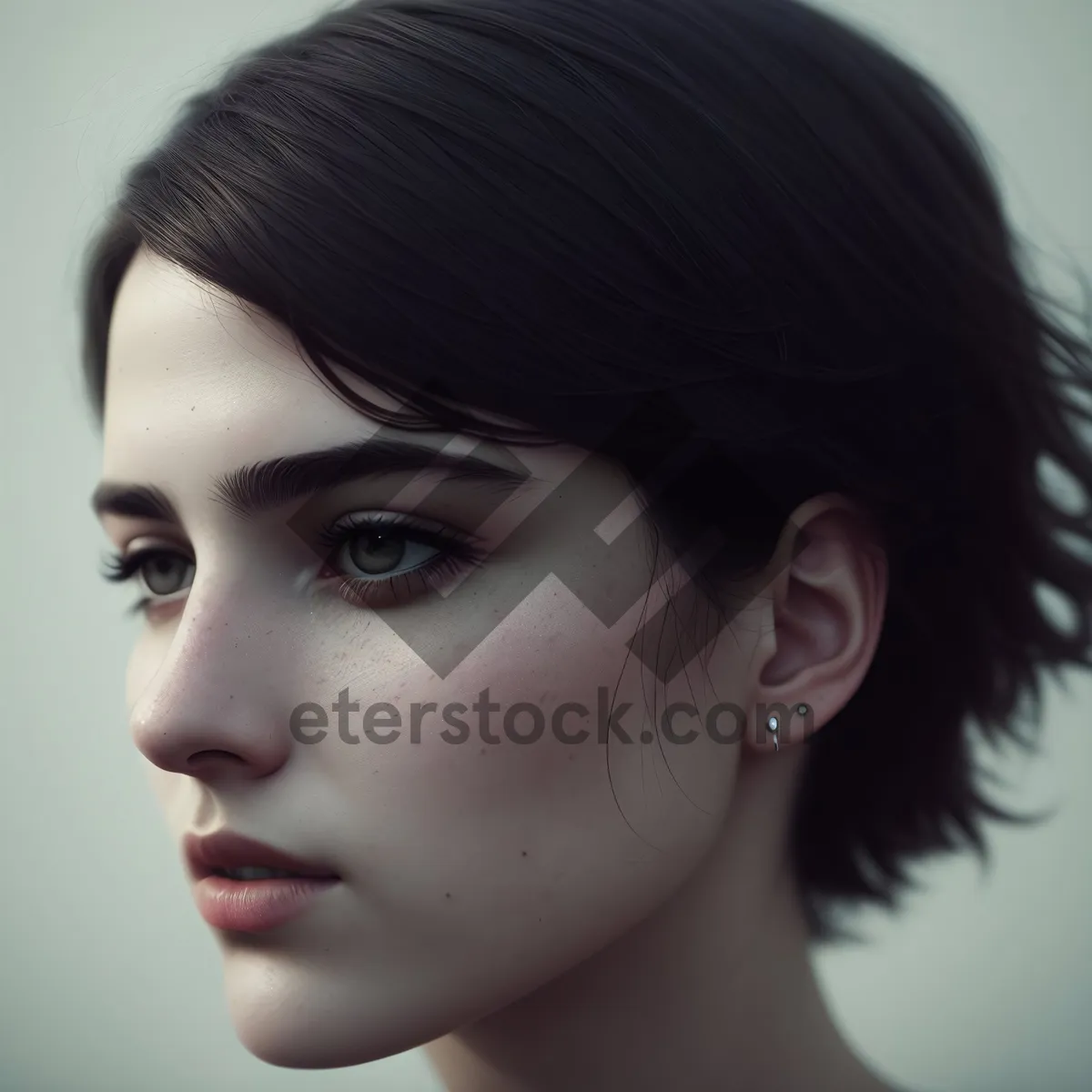 Picture of Sultry Vixen: Sexy, Attractive Model with Stunning Black Hair