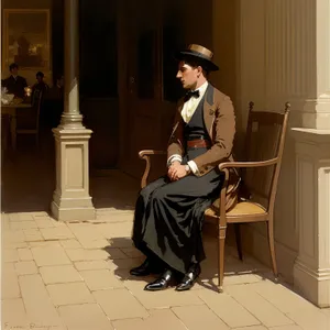 Elegant man playing mandolin in formal attire.