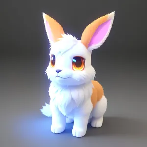 Cute Easter Bunny Toy with Fluffy Fur