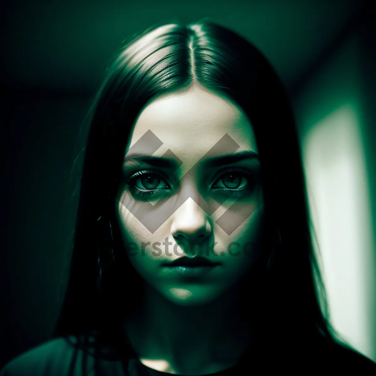 Picture of Sultry Sorcerer: A Captivating Dark-Haired Beauty with Mesmerizing Eyes