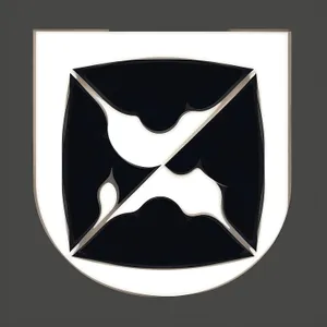 Shiny Black Pirate Symbol: Heraldry-inspired Icon Design
