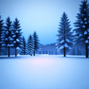 Winter Wonderland: Majestic Pine Trees in Snowy Forest