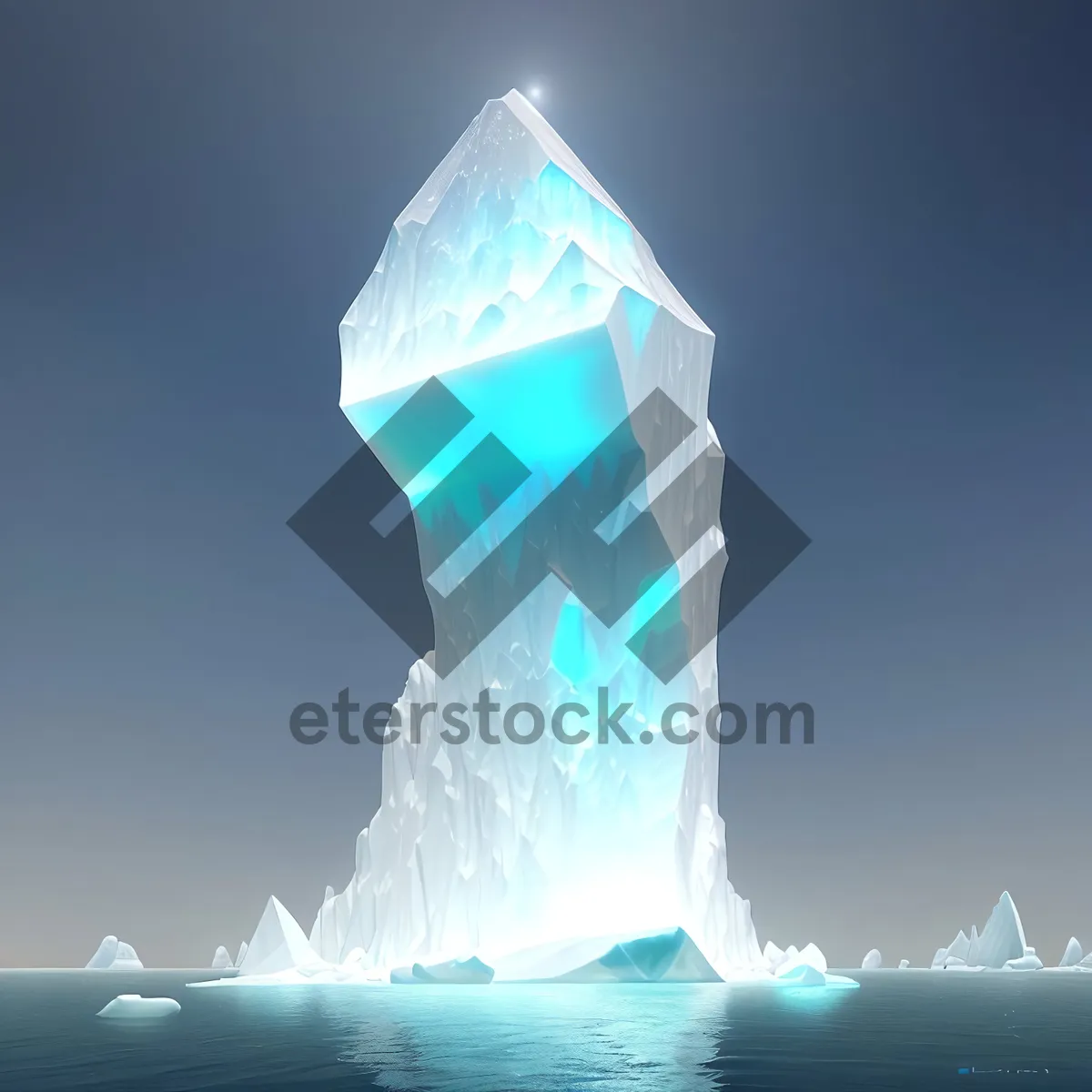 Picture of Majestic Frozen Ocean Landscape under Clear Winter Sky