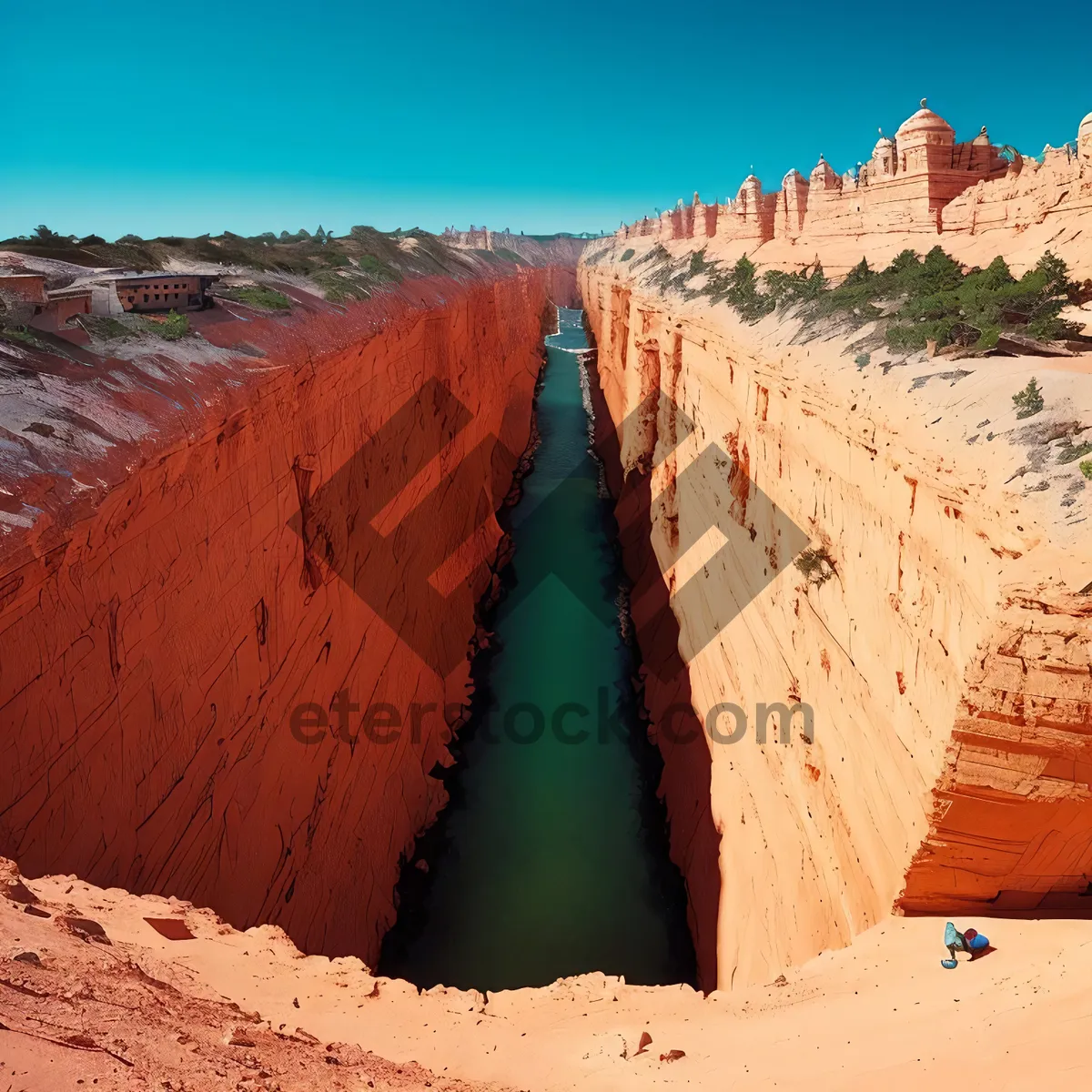 Picture of Southwest Desert Canyon Landscape with Majestic Rock Formations