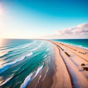 Tranquil Sunset Seascape on Tropical Beach