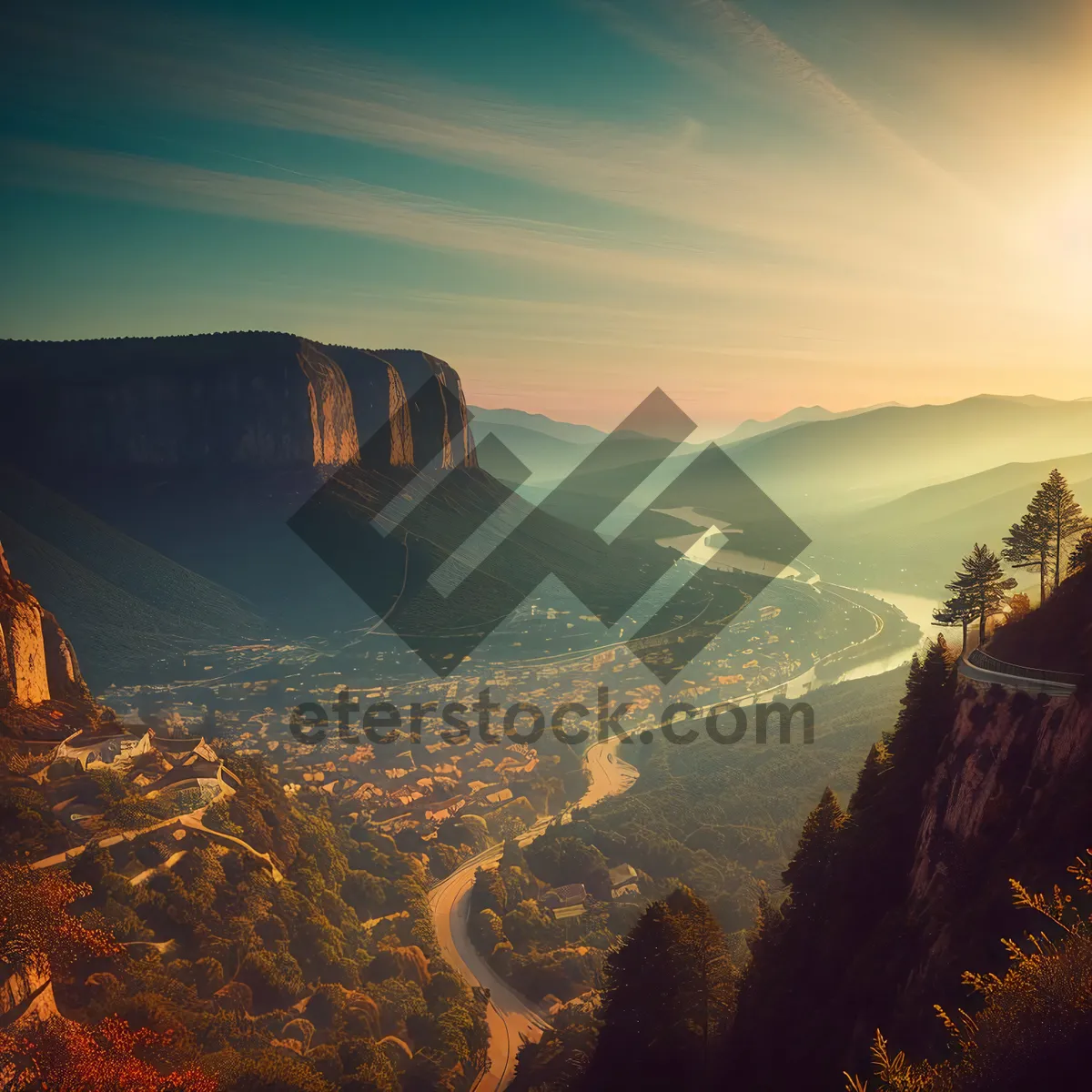 Picture of Southwest Wonderland: Majestic Canyon Rim at Sunset.