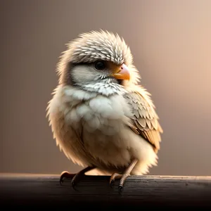 Cute Sparrow Perched on Tree Branch