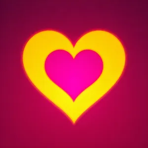 Orange Heart Design Icon with Symbolic Love Sign