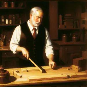 Happy male musician playing marimba on table
