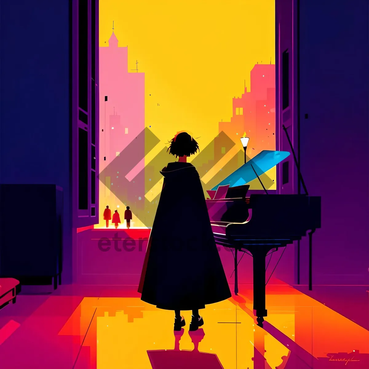 Picture of Patriotic Crowd Cheering in Vibrant Nighttime Stadium