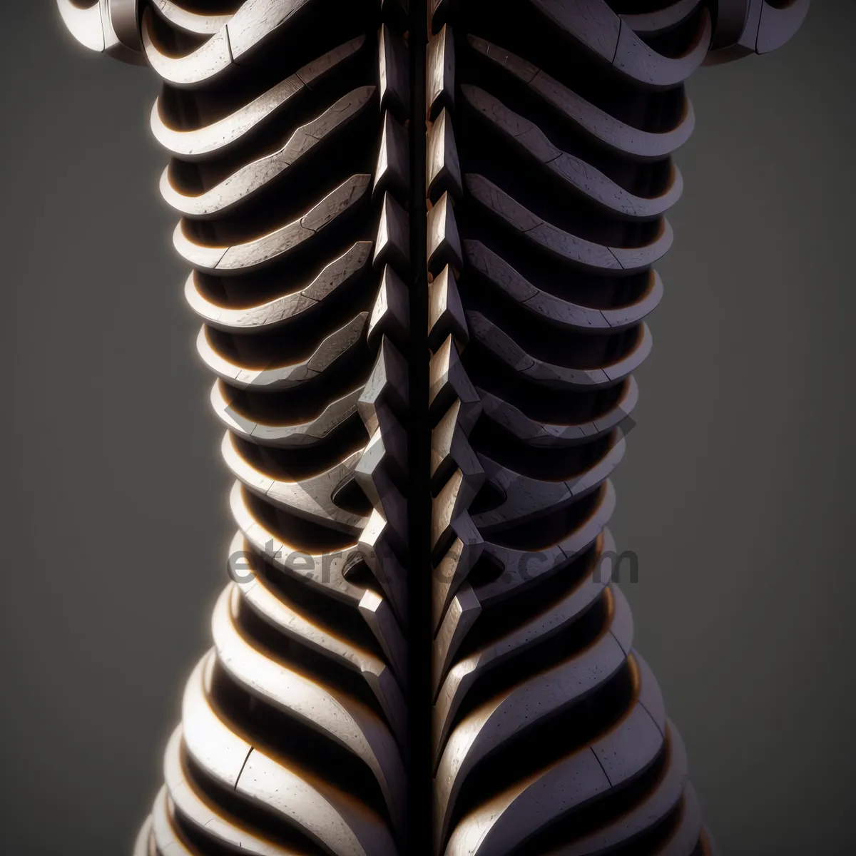 Picture of Coiled Zebra: 3D Black Spring