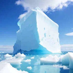 Frozen Arctic Landscape Under Glowing Winter Sky