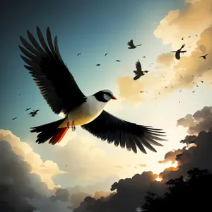 Graceful Flight of the White Stork