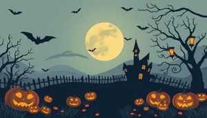 Silhouette Halloween Night Pumpkin Decoration