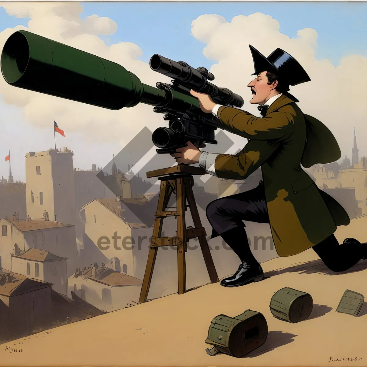 Picture of Skies and Sights: Man with Binoculars