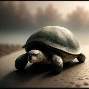 Protective Shell: Majestic Sea Turtle in Aquatic Habitat