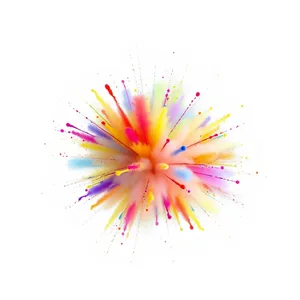 Colorful Lotus Firework Design With Floral Pattern