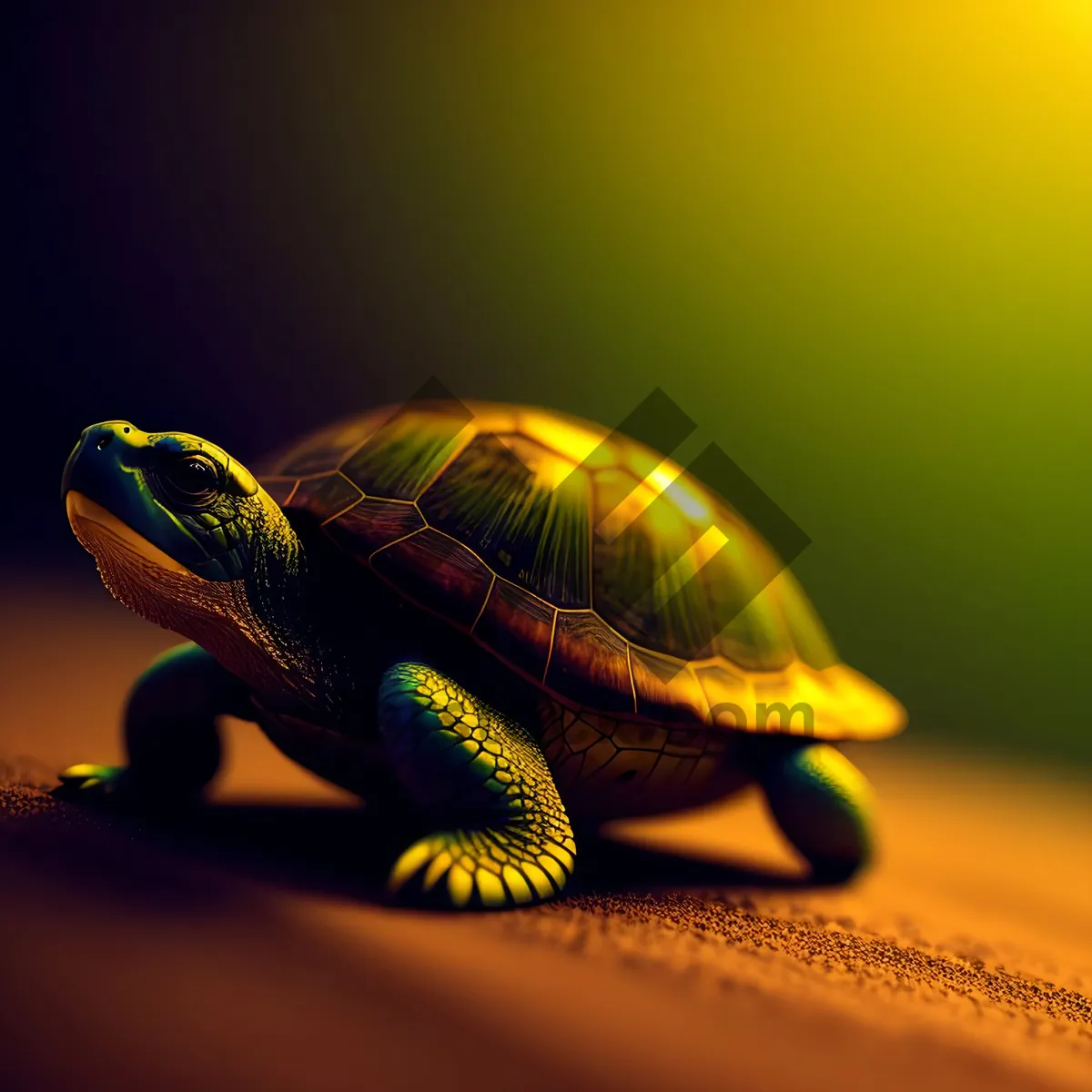 Picture of Slow-moving shell-dweller in desert surroundings.