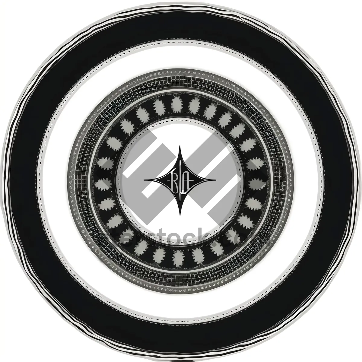 Picture of Shiny Round Button Icon with Metallic Design