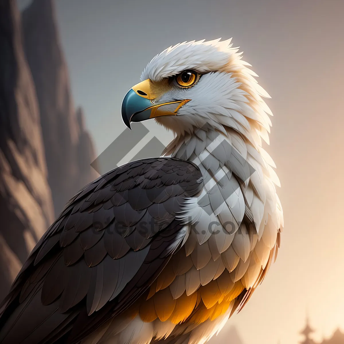 Picture of Eagle Eye: Majestic Wildlife Predator with Stunning Yellow Feathers